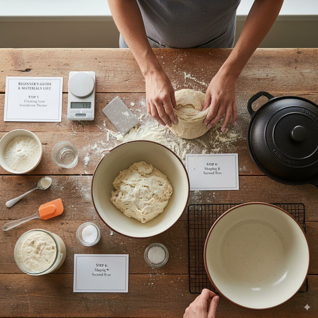How to Bake Sourdough Bread: Beginner’s Guide & Materials List 1 Items for baking sourdough bread